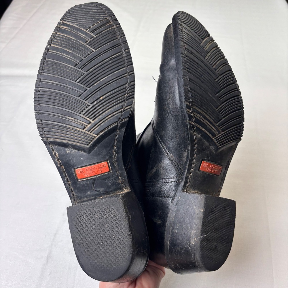 Double H Western Zip‎ Boots Mens Size 9.5 Black Leather Cowboy Short Boots 1712 - Picture 8 of 12